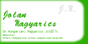 jolan magyarics business card